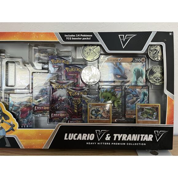 Pokemon TCG Lucario V & Tyranitar V Heavy Hitters Premium Collection NEW - Picture 3 of 6